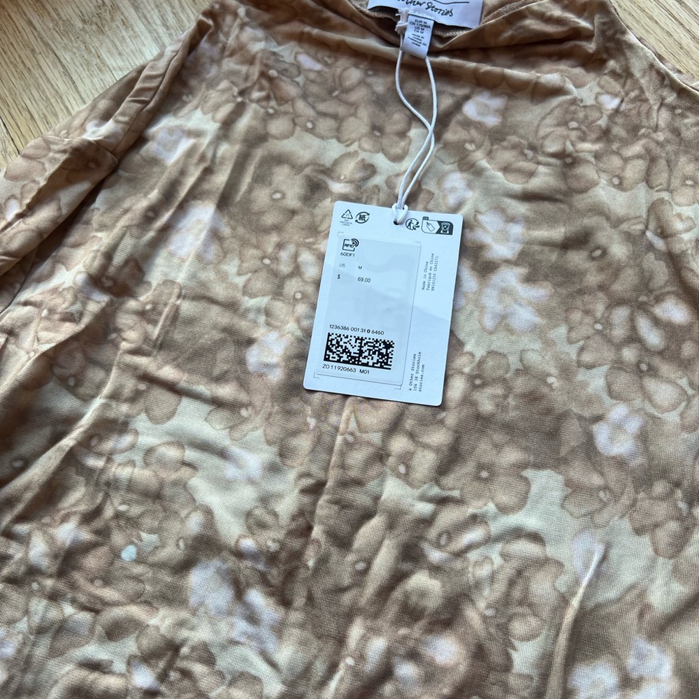 & Other Stories Brown Floral Long Sleeve Top